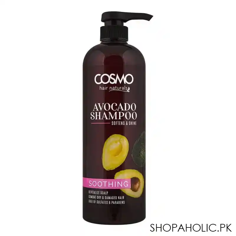 cosmo hair naturals avocado soothing shampoo, for combat dry & damaged hair 1000ml main image