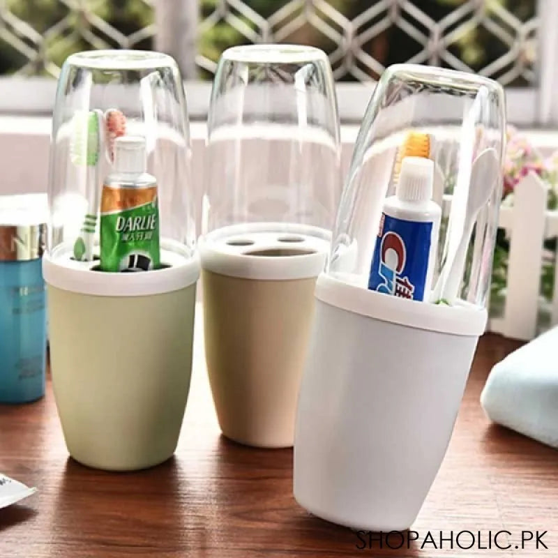 countertop toothpaste holder with cup image2