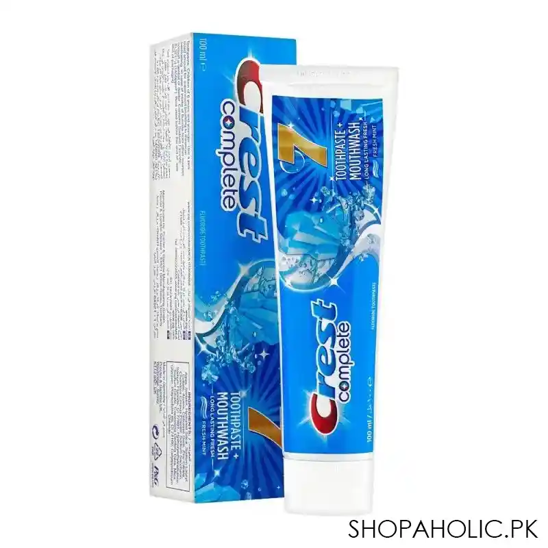 crest complete 7 fresh mint toothpaste+mouthwash, 100ml main image