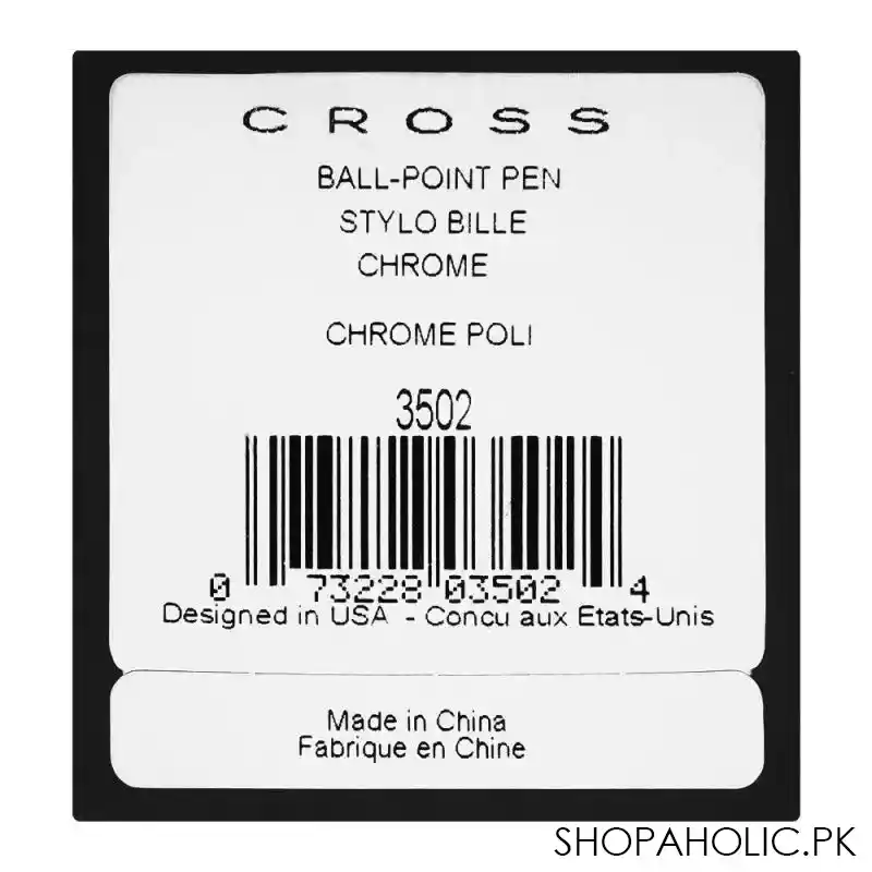 cross classic century lustrous chrome ballpoint pen, black medium tip, 3502 image4