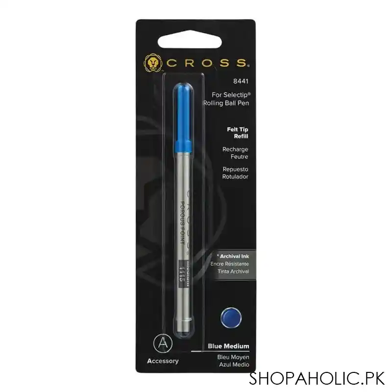 cross porous point (felt tip) refill for selectip pens, rolling ball pen, blue medium, 8441 image2