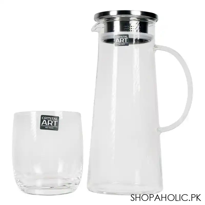 Crystal Art Glassware Florence Jug, 1.45Ltr + Glass 340ml Set, 7 Piece, FLJ145-FLG34 - Main Image