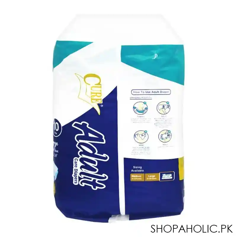 cure adult care diapers, xl, 44x65 inches, 10 pack image2