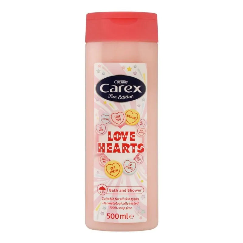 cussons carex love hearts bath and shower gel, 500ml main image