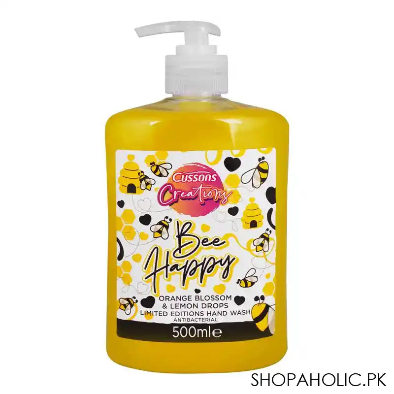 Cussons Creations Bee Happy Orange Blossom & Lemon Drop Antibacterial Hand Wash, 500ml - Main Image