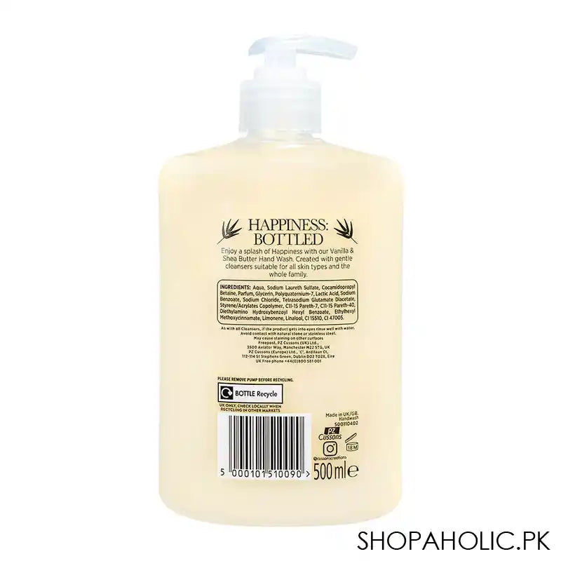 Cussons Creations Happiness Bottled Vanilla & Shea Butter Antibacterial Hand Wash, 500ml - Image 2