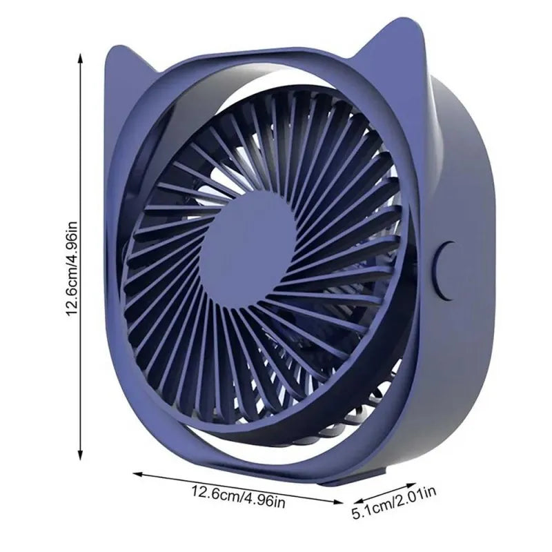 cute cat shaped rotatable 3 speeds adjustable mini portable table usb fan image2