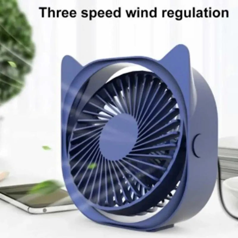 cute cat shaped rotatable 3 speeds adjustable mini portable table usb fan main image