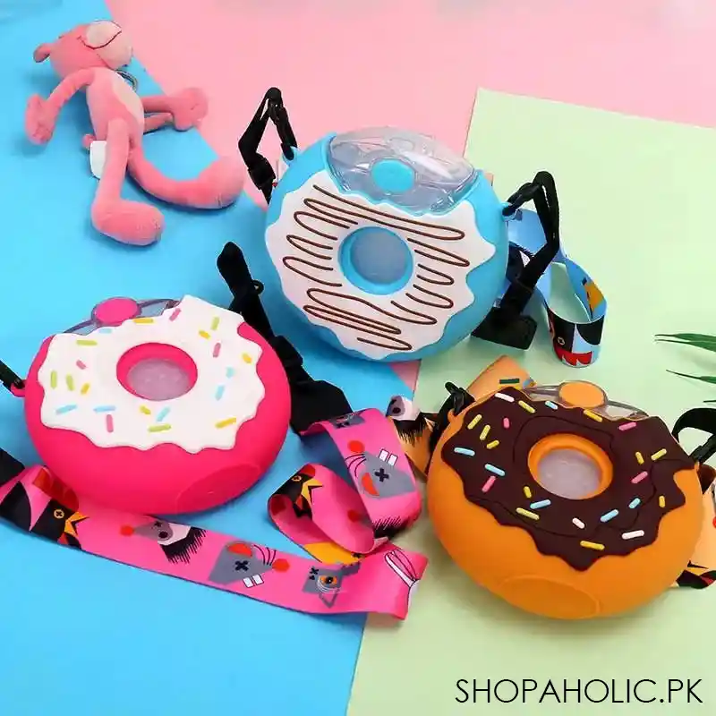 cute donut shape water bottle for kids   350ml image3