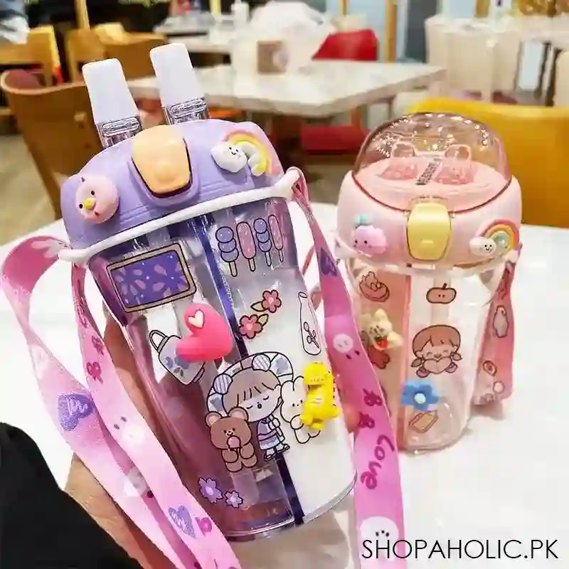 cute double drinking water bottle image3