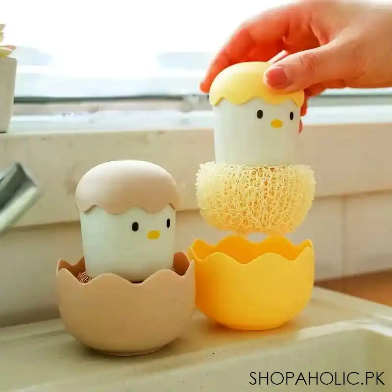 cute eggshell kitchen cleaning brush image2