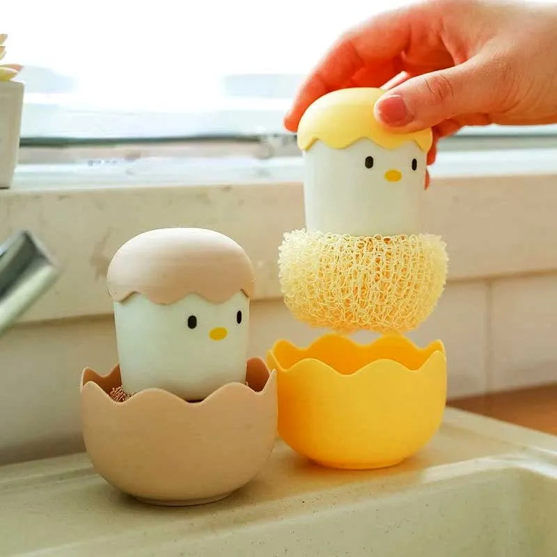 cute eggshell kitchen cleaning brush image2