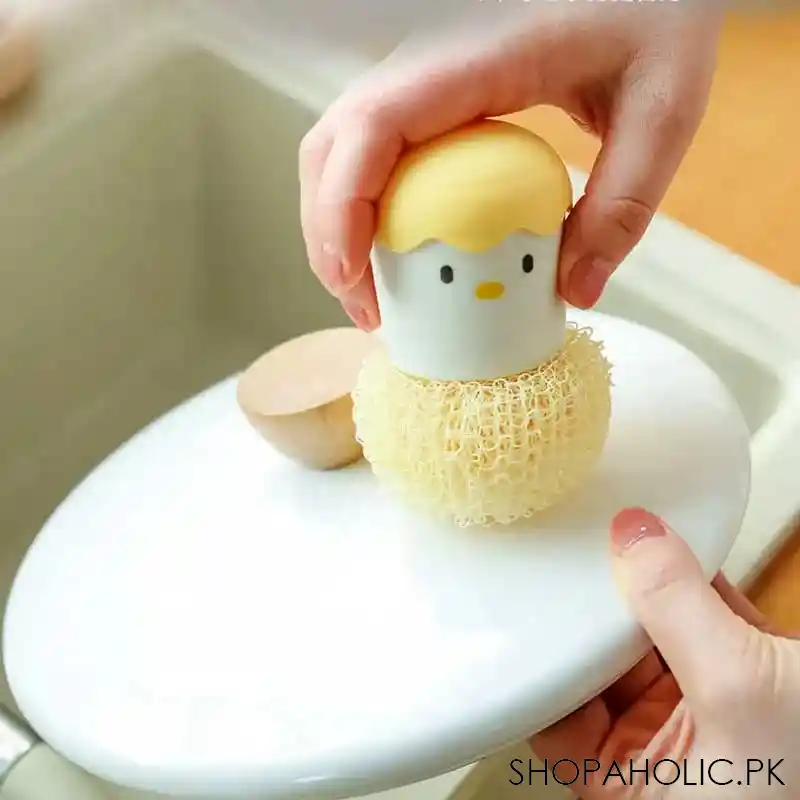 cute eggshell kitchen cleaning brush main image