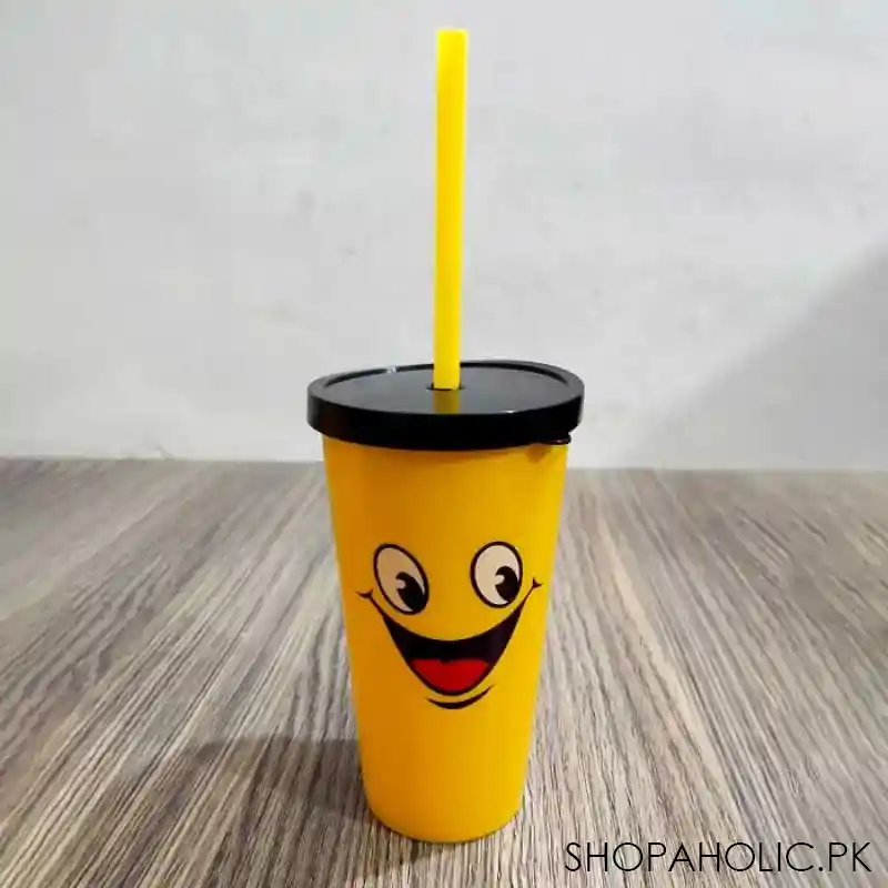 cute emoji straw drinking glass for kids image2