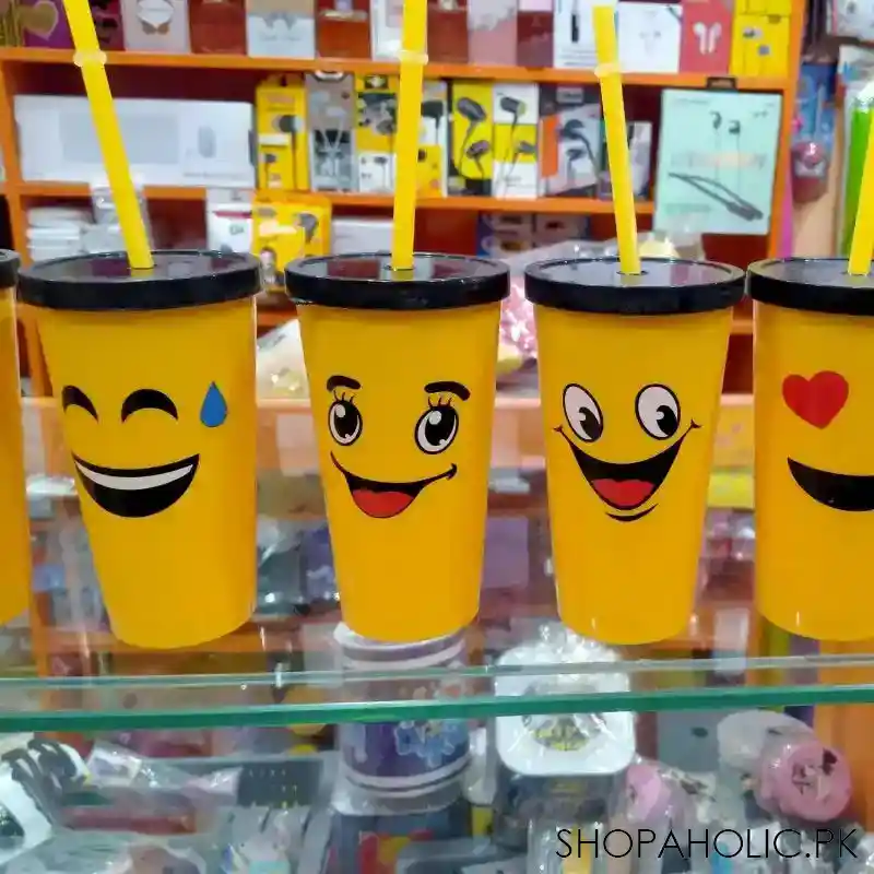 cute emoji straw drinking glass for kids image3