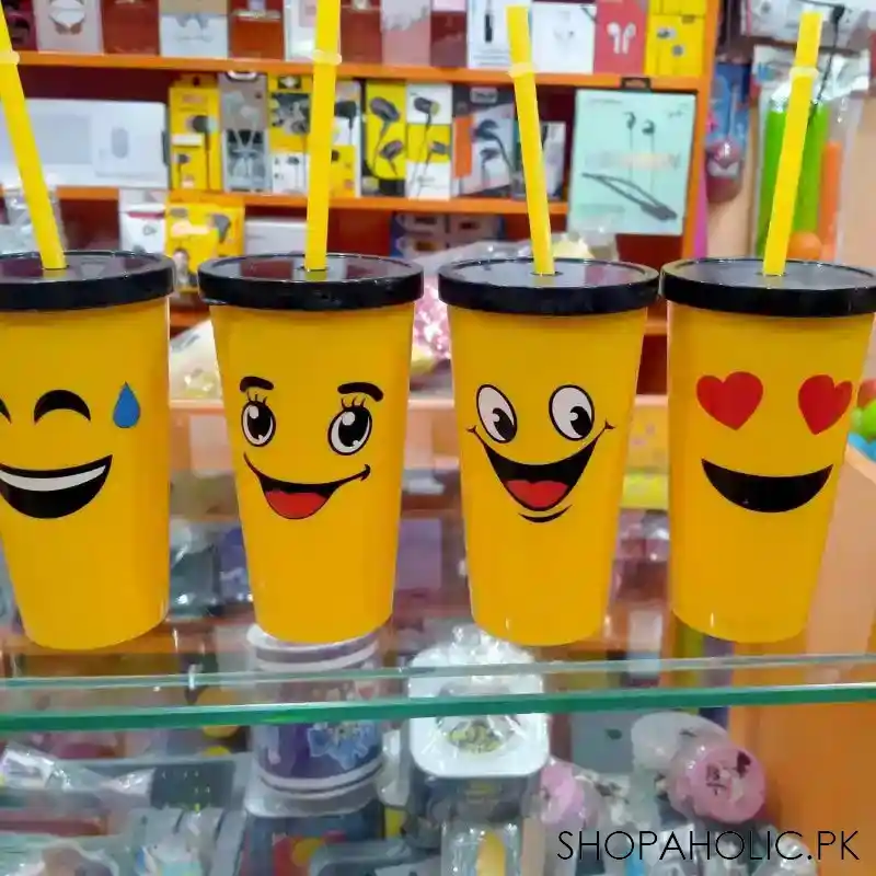 cute emoji straw drinking glass for kids image4