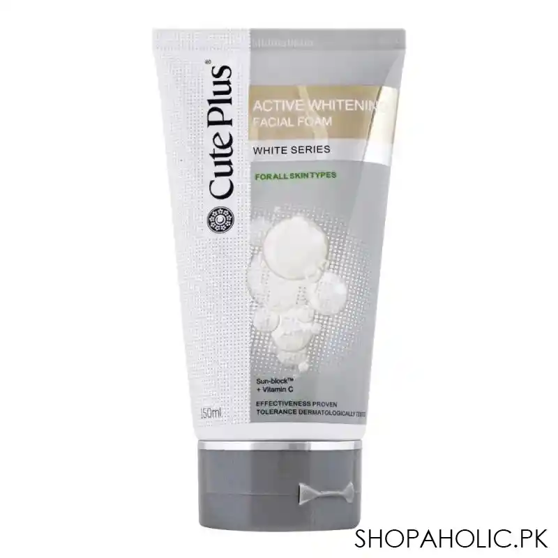 cute plus active whitening facial foam, 150ml main image