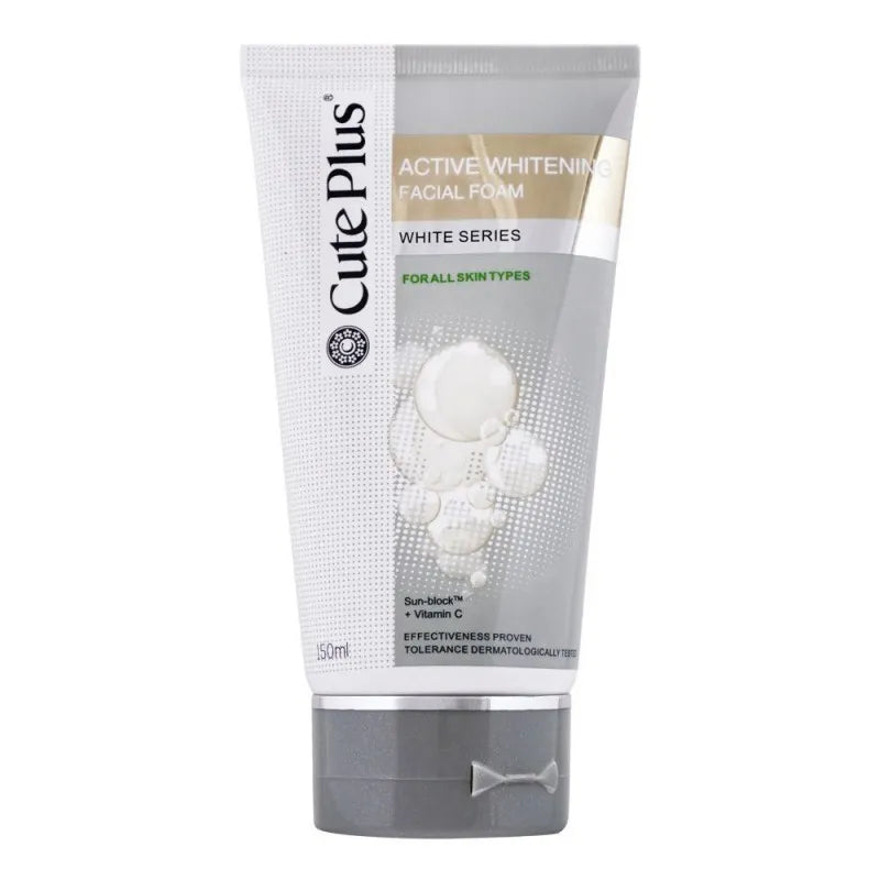 cute plus active whitening facial foam, 150ml main image