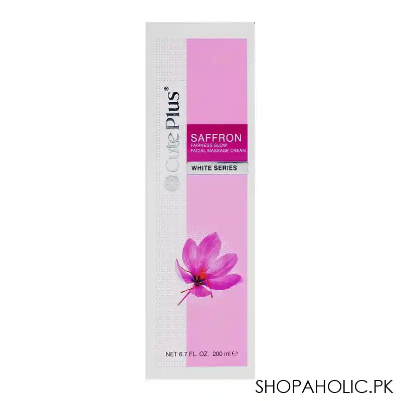 Cute Plus White Series Saffron Fairness Glow Facial Massage Cream, 200ml - Image 2