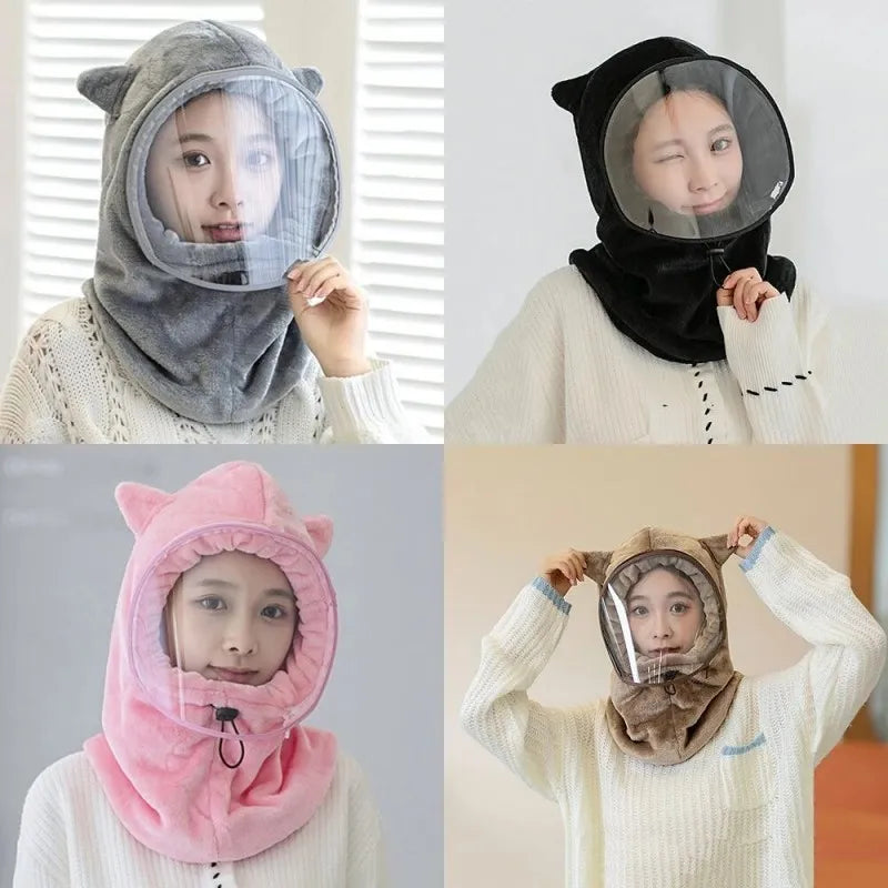 cute winter hedging face mask cap image2