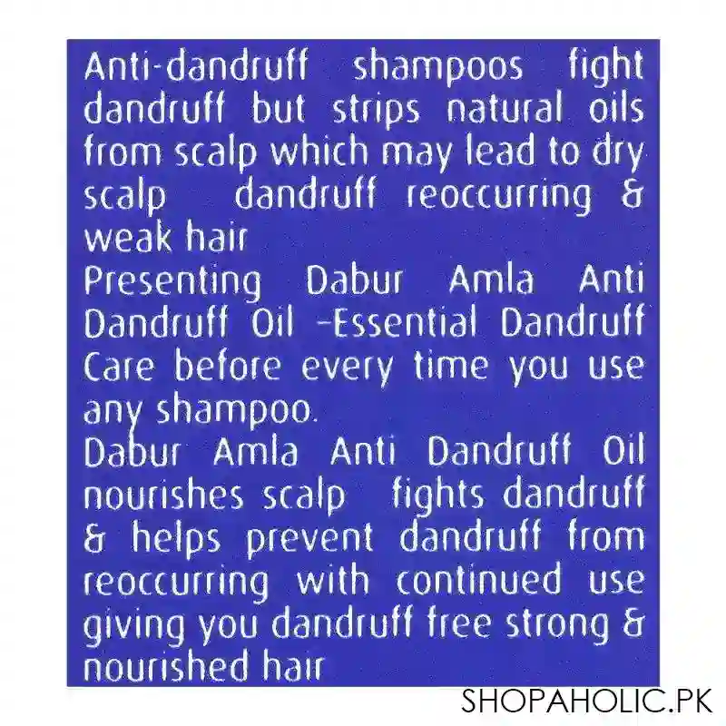 dabur amla anti dandruff hair oil, for strong & nourished dandruff free hair, 200ml image5