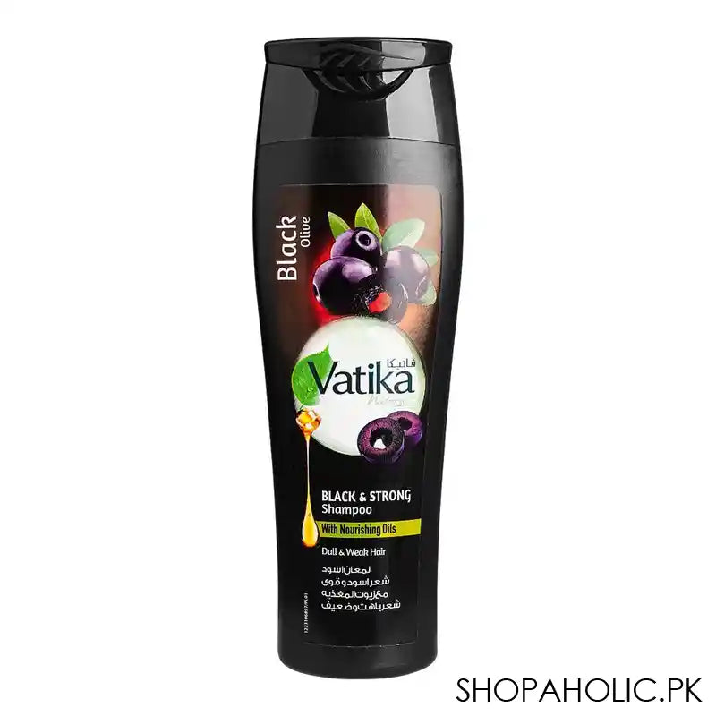 Dabur Vatika Naturals Black Olive Black & Strong Shampoo, For Dull & Weak Hair, 185ml - Image 2