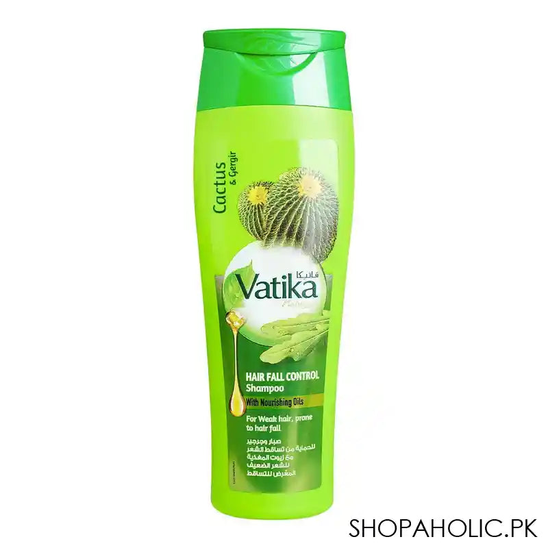 Dabur Vatika Naturals Cactus & Gergir Hairfall Control Shampoo, For Weak Hair, 185ml - Image 2