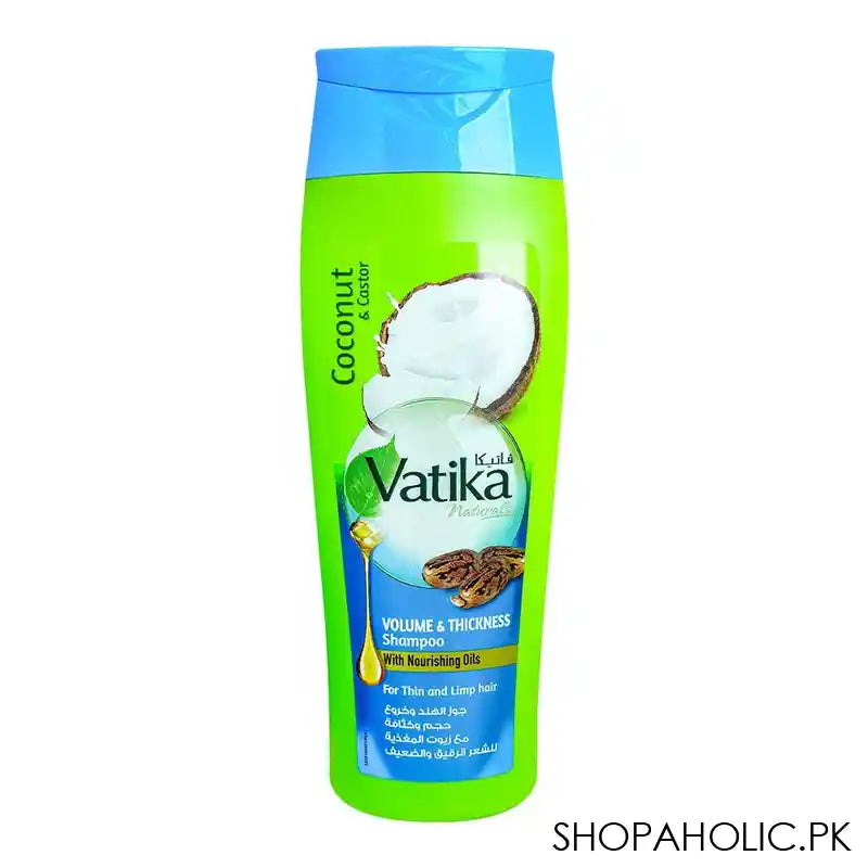 Dabur Vatika Naturals Coconut & Castor Volume & Thickness Shampoo, For Thin & Limp Hair, 360ml - Main Image