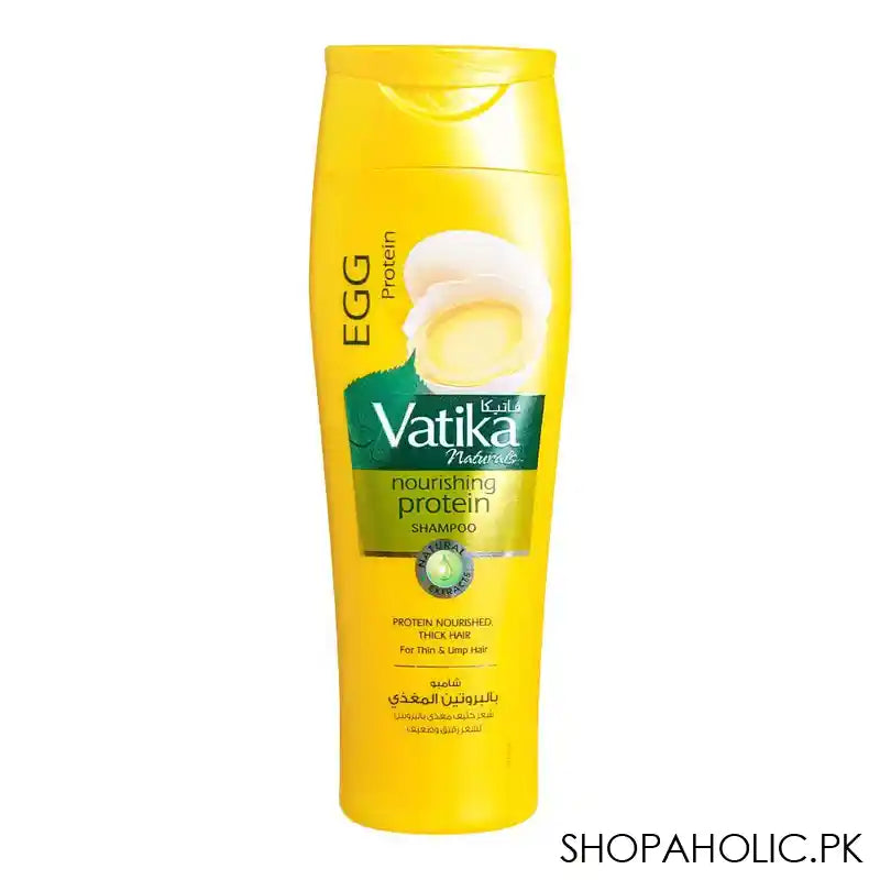 Dabur Vatika Naturals Egg Protein Nourishing Protein Shampoo, For Thin & Limp Hair, 185ml - Main Image