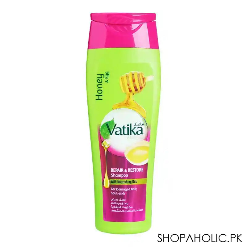 Dabur Vatika Naturals Honey & Egg Repair & Restore Shampoo, For Damaged Hair & Split Ends, 185ml - Image 3