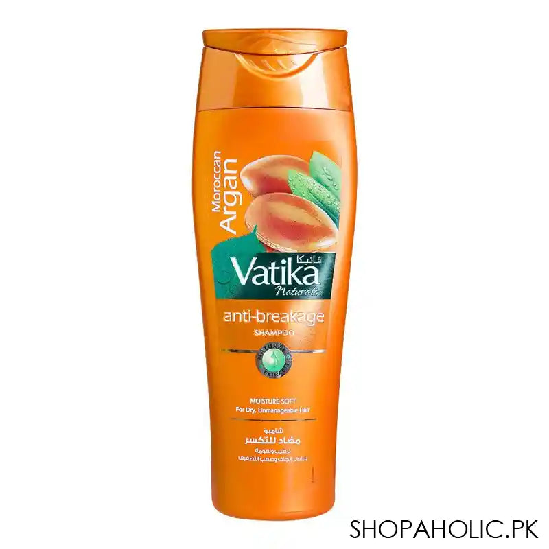 Dabur Vatika Naturals Moroccan Argan Anti-Breakage Shampoo, For Dry/Unmanagable Hair, 185ml - Main Image