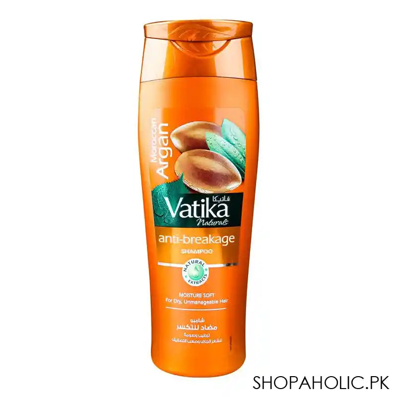 Dabur Vatika Naturals Moroccan Argan Anti-Breakage Shampoo, For Dry, Unmanageable Hair, 360ml - Main Image