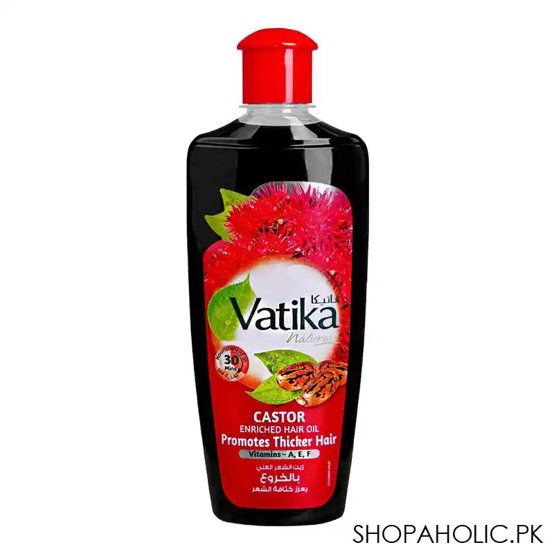 Dabur Vatika Naturals Promotes Thicker Hair Castor Enriched Hair Oil, 200ml - Main Image