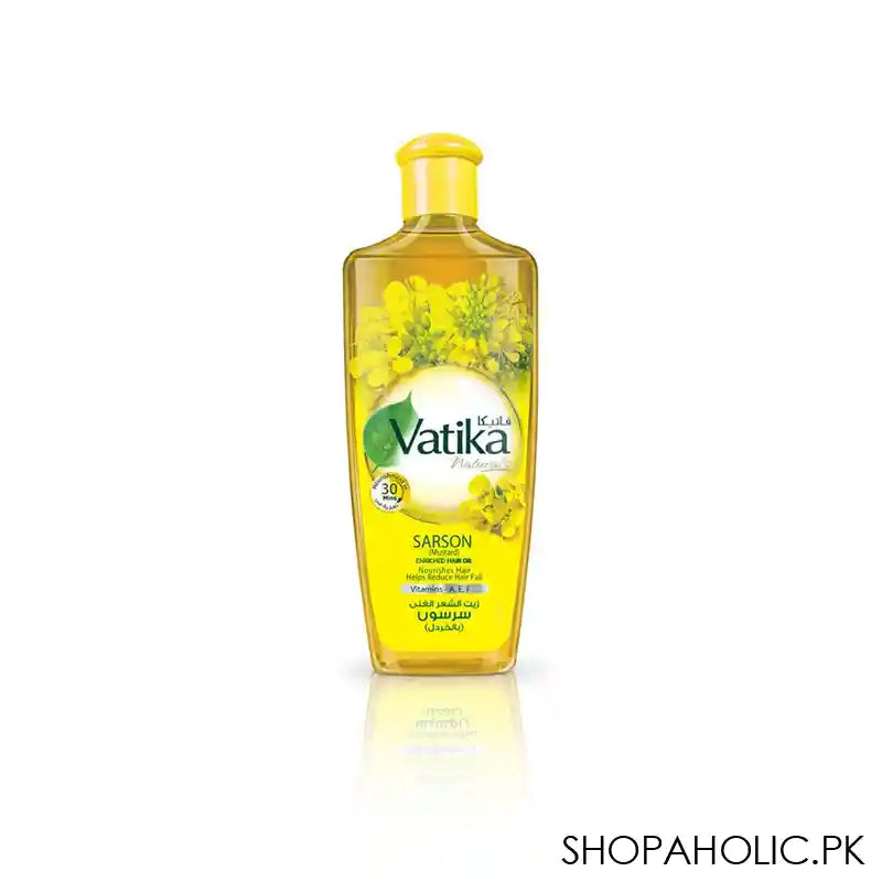 Dabur Vatika Naturals Sarson Nourishes Hair Enriched Hair Oil, 200ml - Main Image