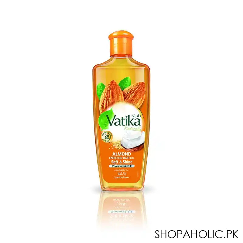 Dabur Vatika Naturals Soft & Shine Almond Enriched Hair Oil, Vitamins-A,E,F, 200ml - Image 4