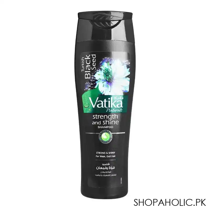 Dabur Vatika Naturals Turkish Black Seed Strength And Shine Shampoo, For Weak & Dull Hair, 185ml - Main Image