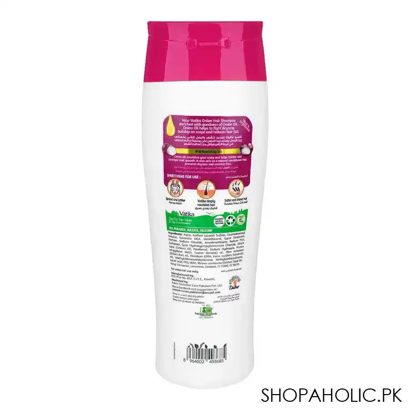 Dabur Vatika Onion Nourishing Oil Hair Fall Control Shampoo, 360ml - Image 3