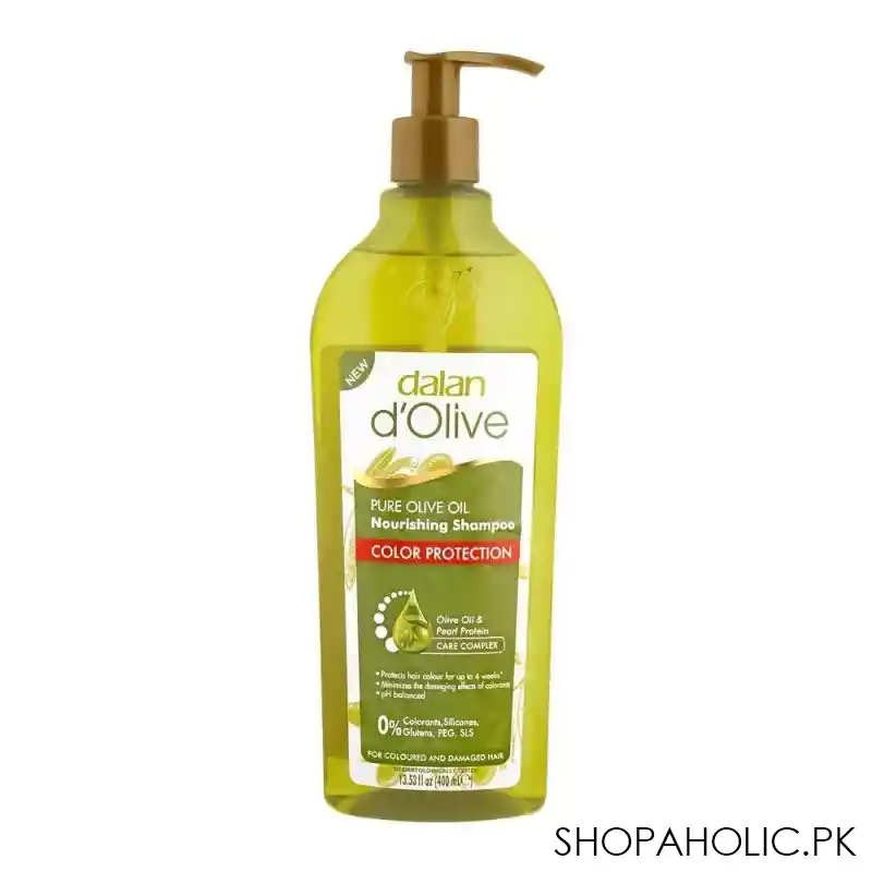 dalan d'olive color protection olive oil nutrition shampoo, 400ml main image