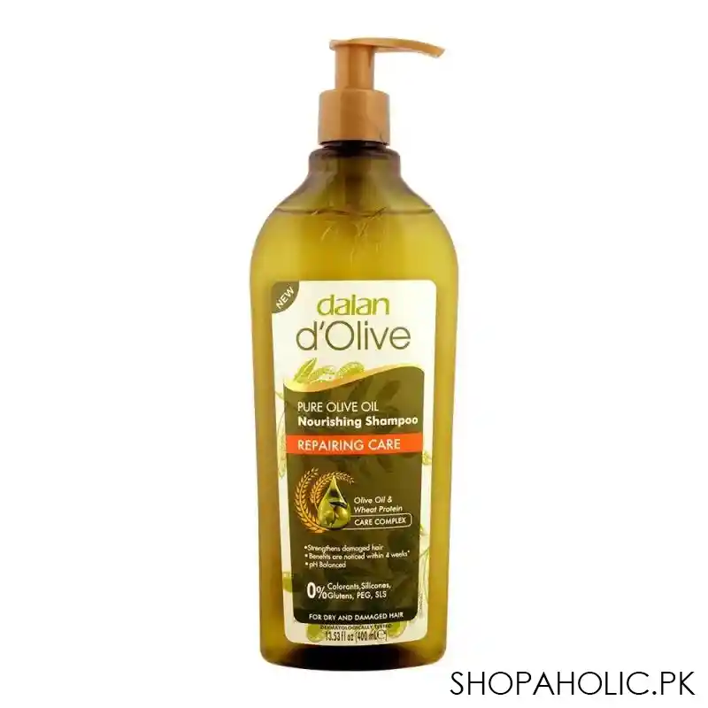 dalan d'olive repairing care olive oil nutrition shampoo, 400ml main image