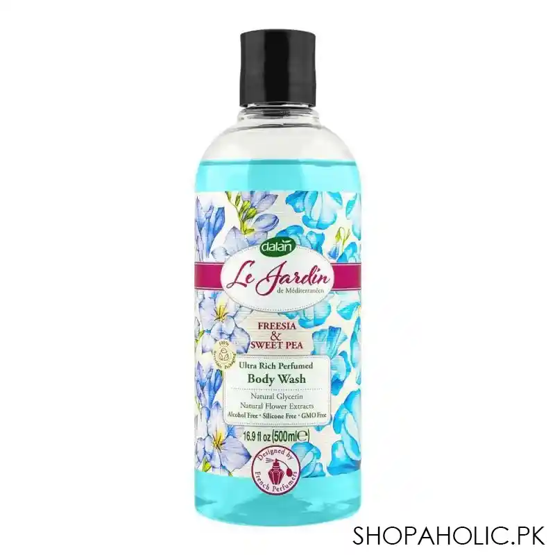 dalan le jardin freesia & sweet pea ultra rich perfumed body wash, alcohol free, 500ml main image