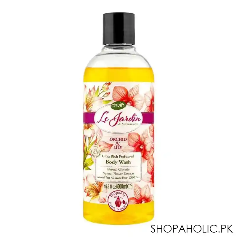 dalan le jardin orchid & lily ultra rich perfumed body wash, alcohol free, 500ml main image