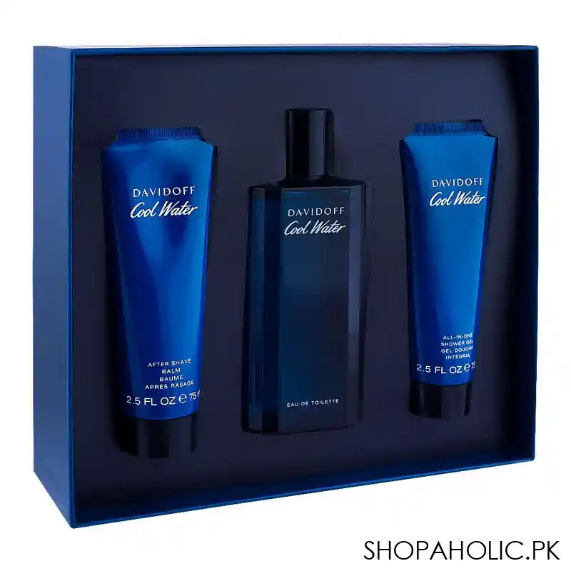 Davidoff Cool Water Men Perfume Set, Eau De Toilette 125ml + All In One Shower Gel + After Shave Balm - Main Image