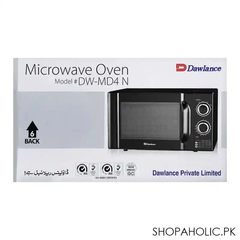 dawlance microwave oven, 20 liters, md 4 n black image3