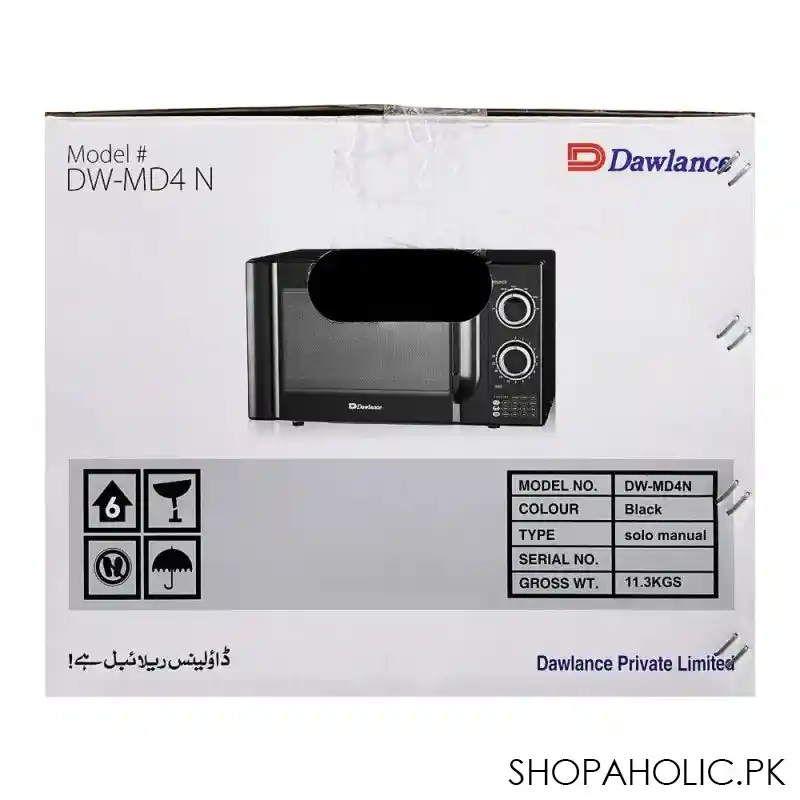 dawlance microwave oven, 20 liters, md 4 n black image4