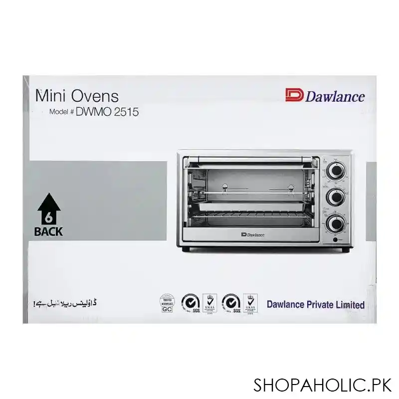 dawlance oven toaster, 25 liters, silver, dwot 2515 cr image3