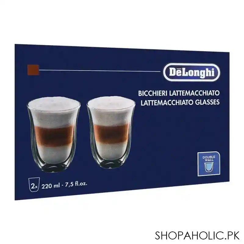 delonghi latte macchiato glasses, 2x 220ml, dlsc312 image2