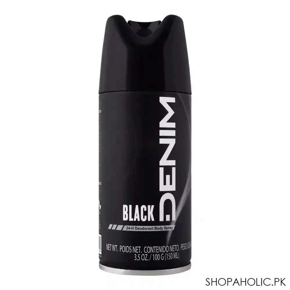 denim black deodorant body spray, for men, 150ml main image