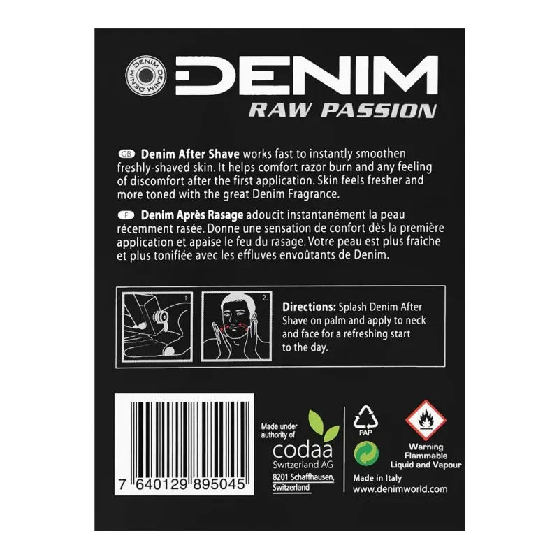 denim raw passion after shave, 100ml image2