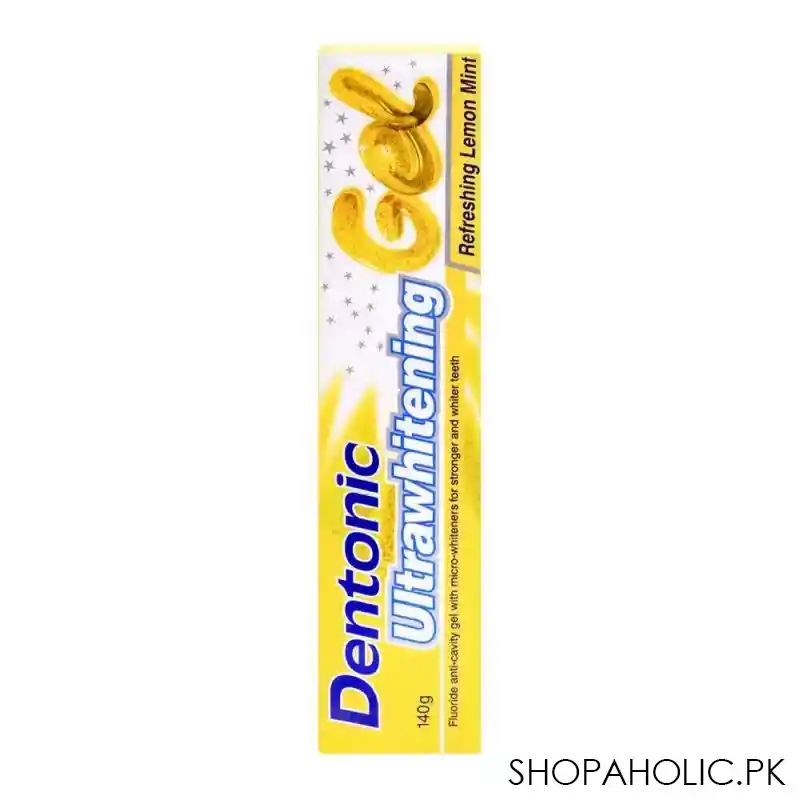 dentonic ultrawhitening refreshing lemon mint gel toothpaste, 140g image2