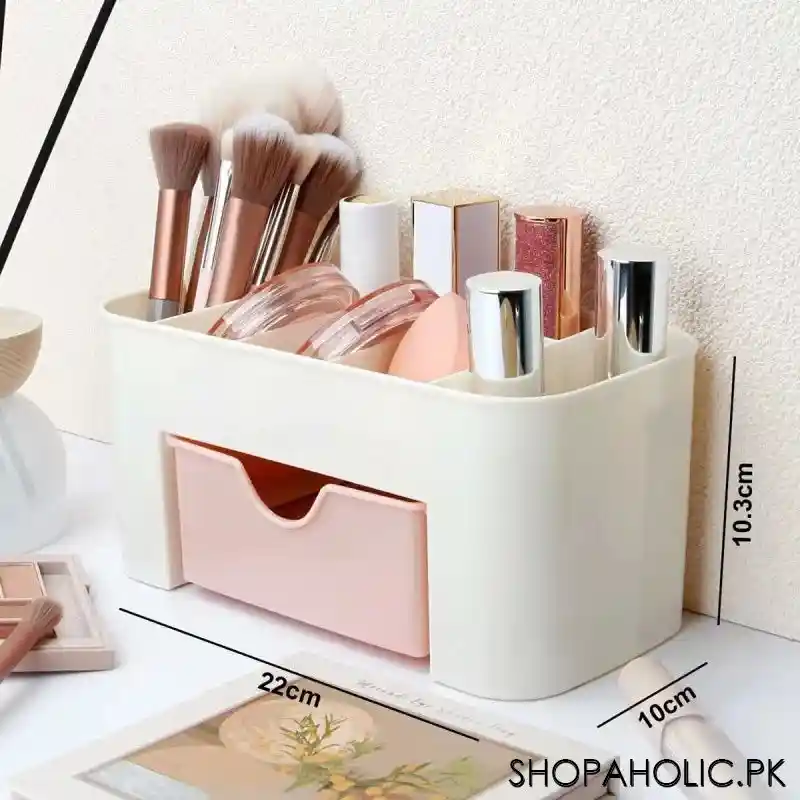 desktop 6 grid makeup cosmetics organizer with drawer image2